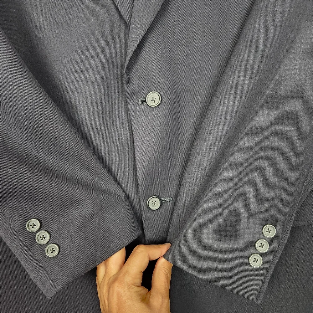 VTG Evan Picone Mens Size 46L Navy Blue  Two Button All Wool Blazer